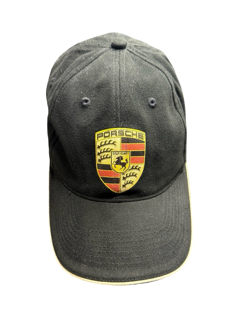 KNP Hat With Porsche Crest Black Baseball Cap Adjustable Motorsport Racing Hat